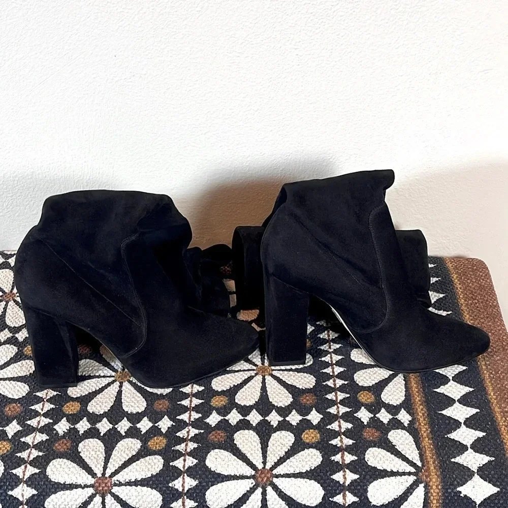 Tamara Mellon Over the Knee Thigh High Suede Black Boots size 37 1/2 or 7.5 US